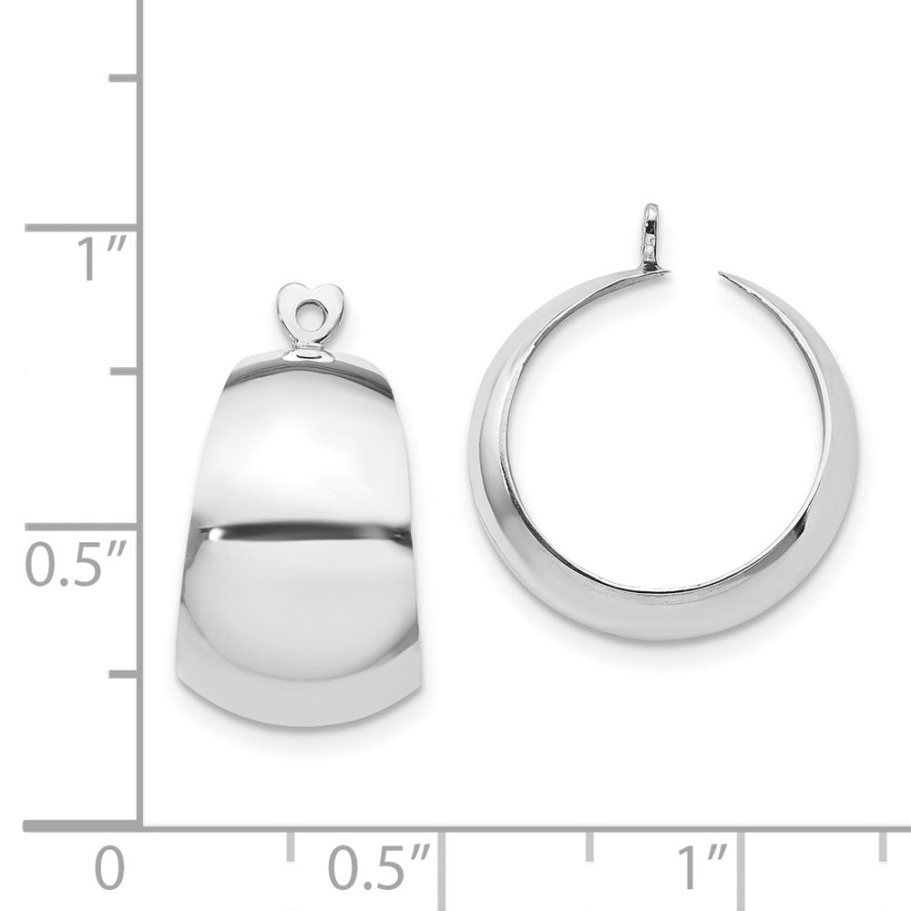 14k White Gold 11 mm Polished Hoop Earring Jackets (2.52 grams)