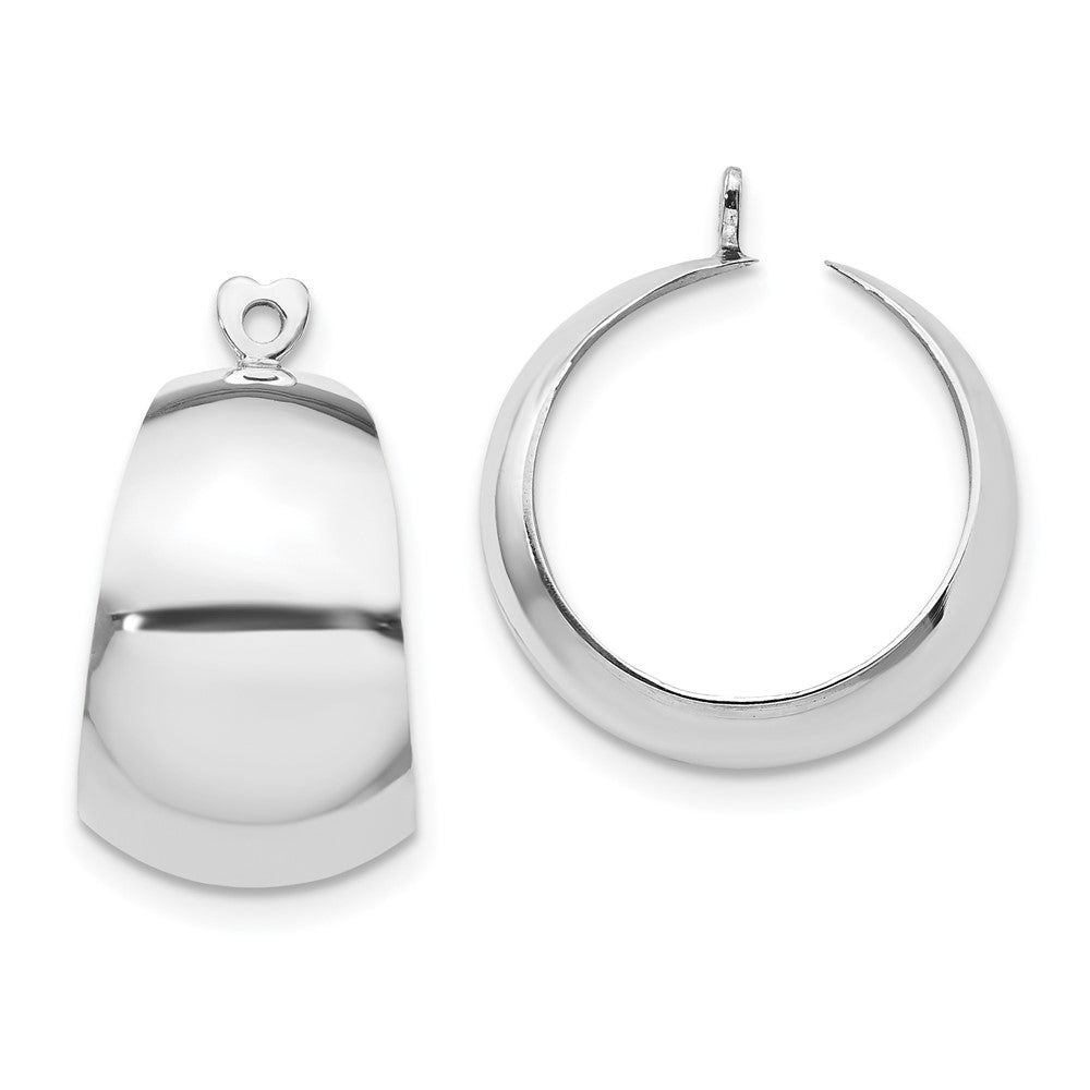 14k White Gold 11 mm Polished Hoop Earring Jackets (2.52 grams)