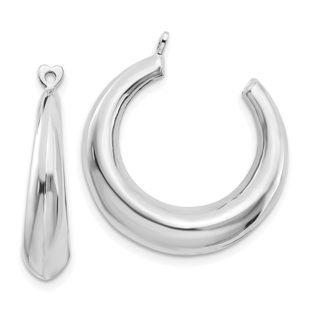 14k White Gold 5 mm Polished Hoop Earring Jackets (2.14 grams)