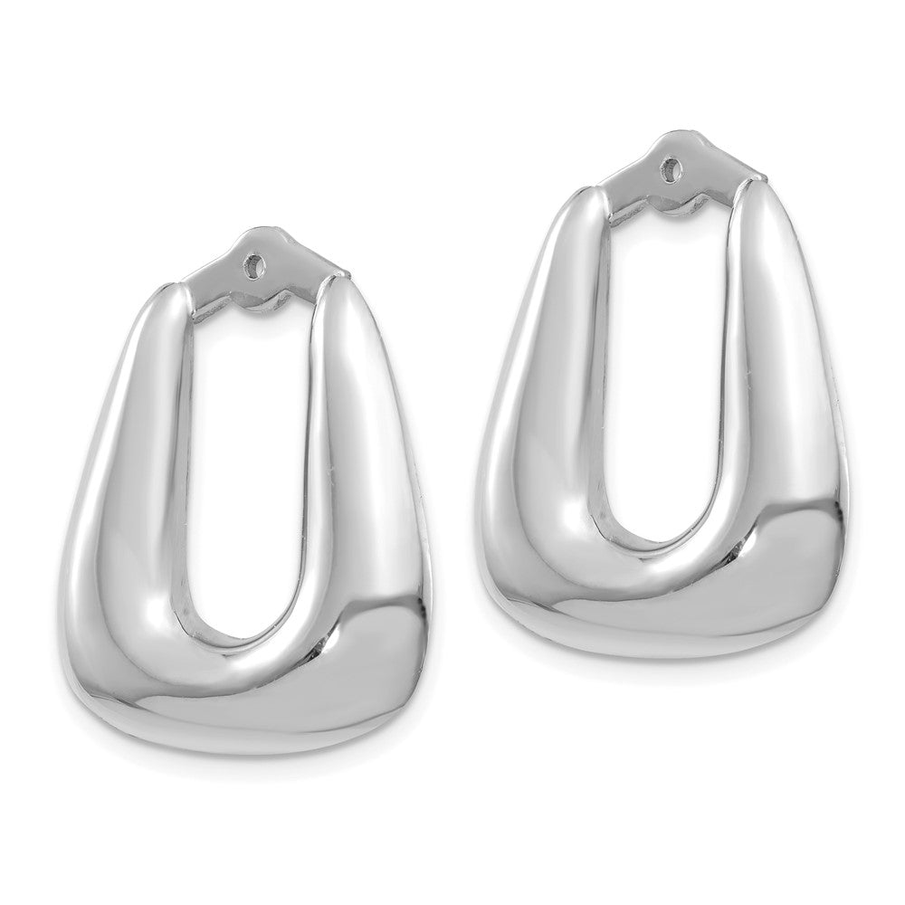 14k White Gold 21 mm Polished Hoop Earring Jackets (2.49 grams)