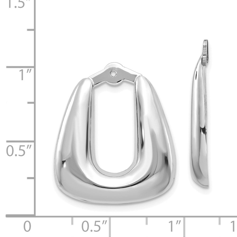 14k White Gold 21 mm Polished Hoop Earring Jackets (2.49 grams)