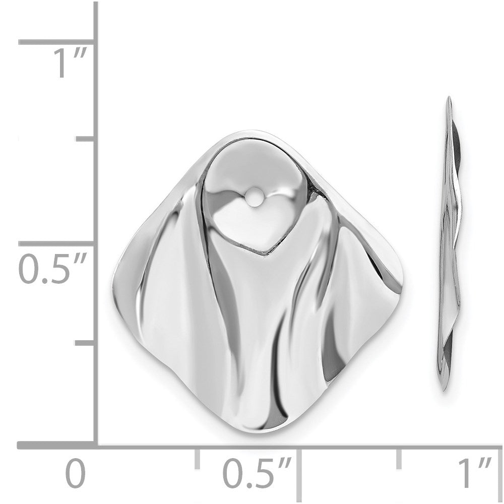 14k White Gold 20 mm red Square Earring Jackets (1.39 grams)