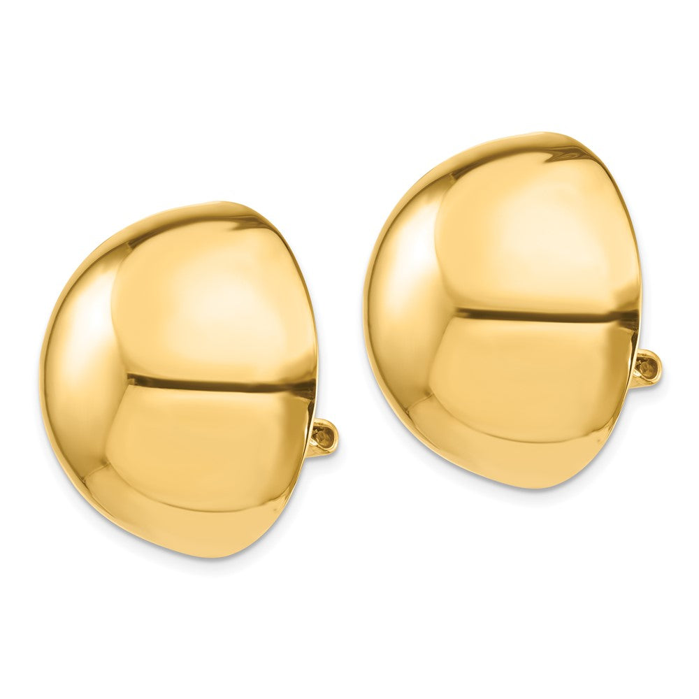 14k Yellow Gold 24 mm Half Ball Non-pierced Earrings (10.04 grams)