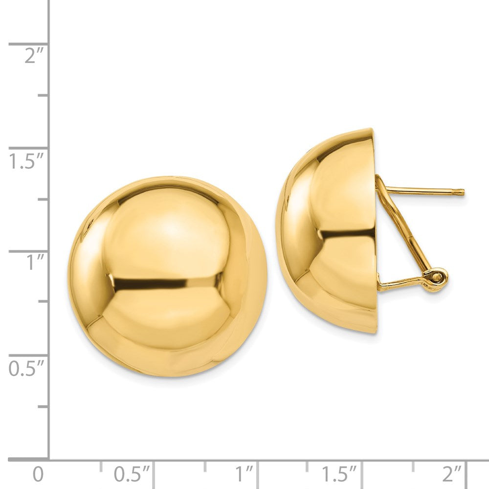 14k Yellow Gold 24 mm Half Ball Earrings (10 grams)
