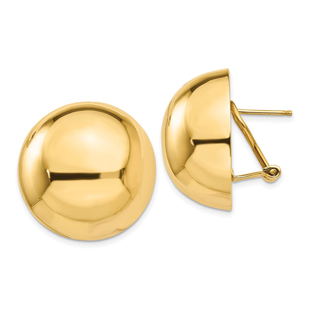 14k Yellow Gold 24 mm Half Ball Earrings (10 grams)