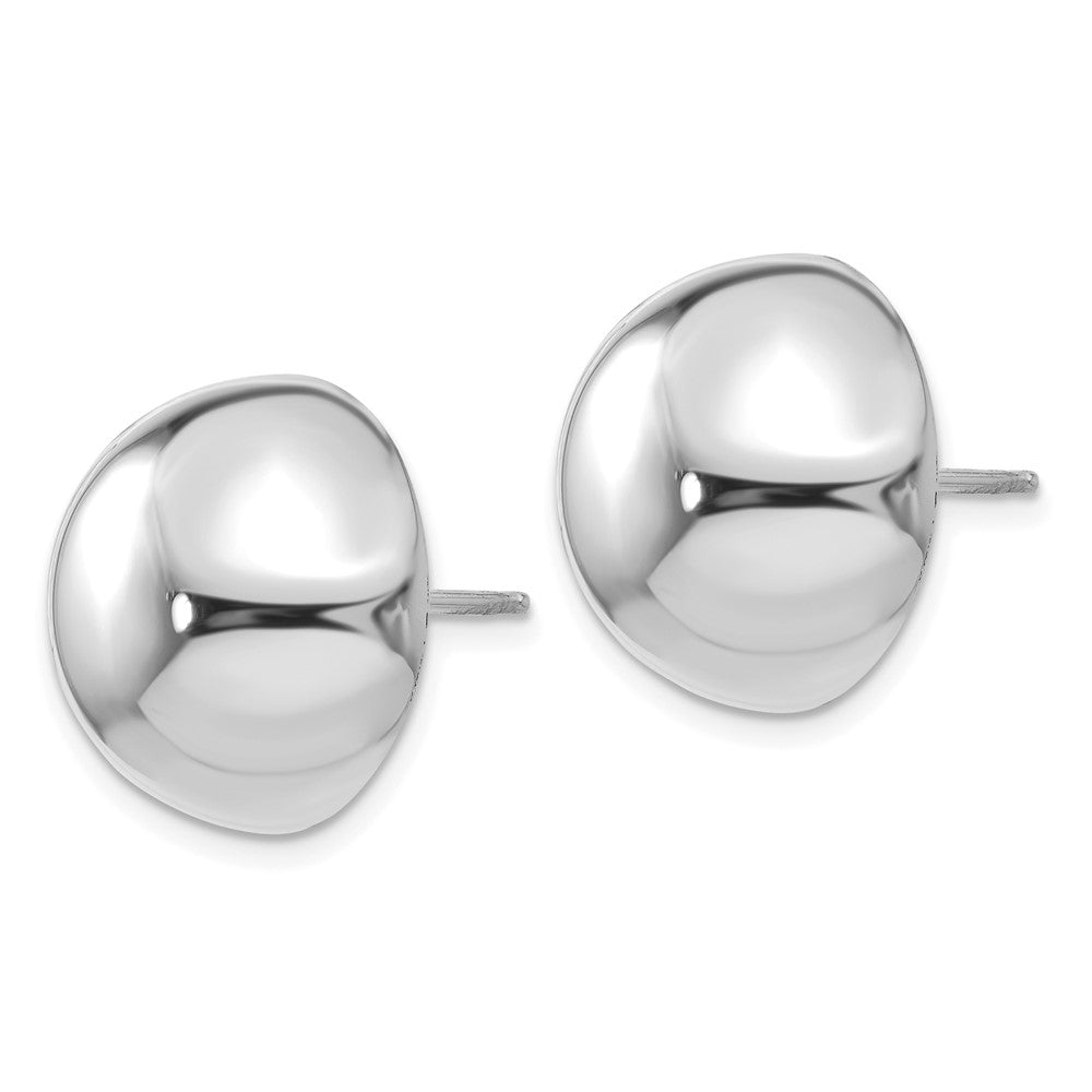 14k White Gold 16 mm Half Ball Post Earrings (4.19 grams)