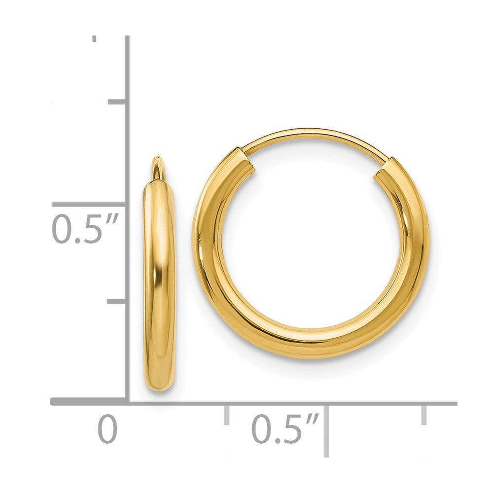 14k Yellow Gold 16 mm Hoop Earrings (0.61 grams)