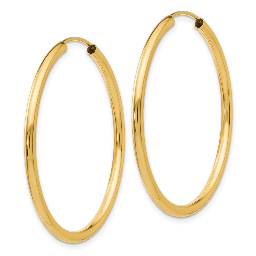 14k Yellow Gold 35 mm Hoop Earrings (1.75 grams)