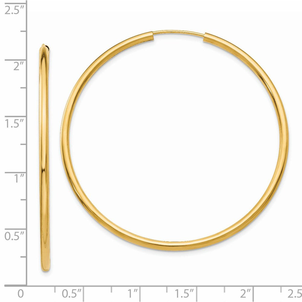 14k Yellow Gold 50 mm Hoop Earrings (2.6 grams)
