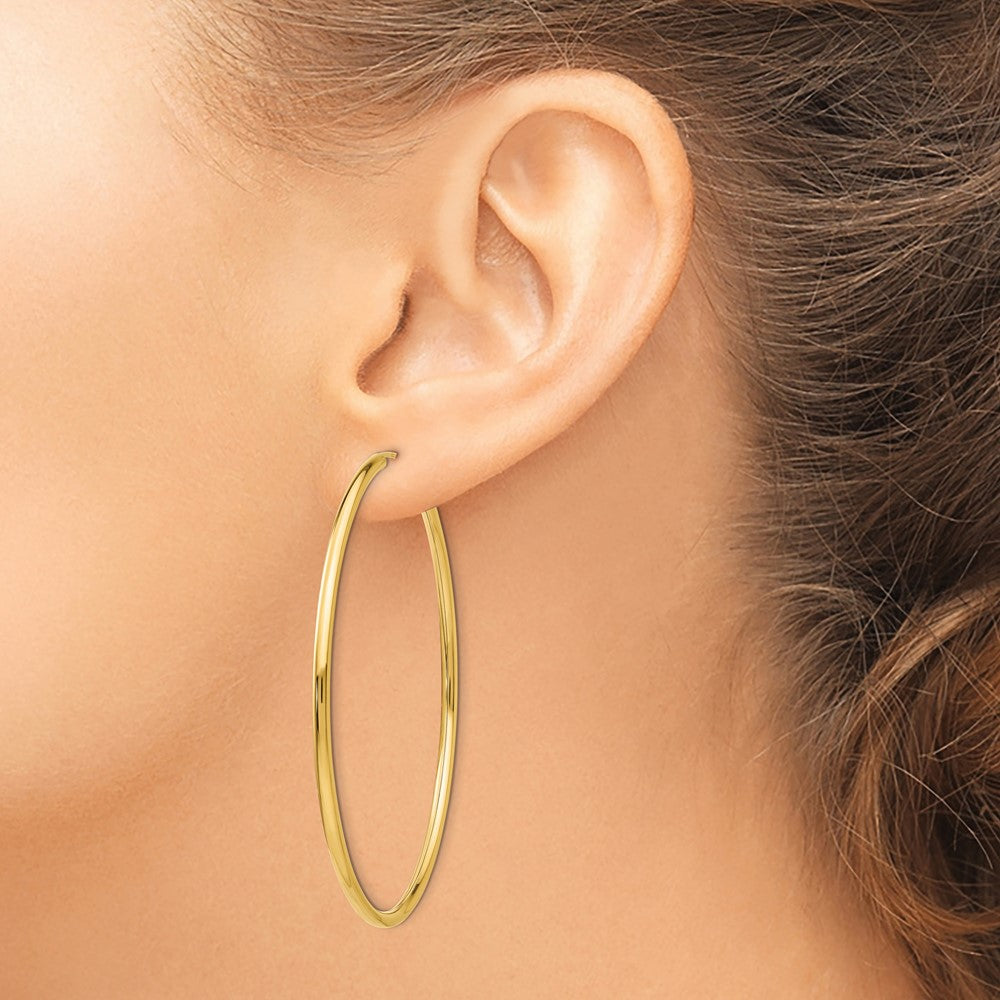 14k Yellow Gold 54 mm Hoop Earrings (2.79 grams)