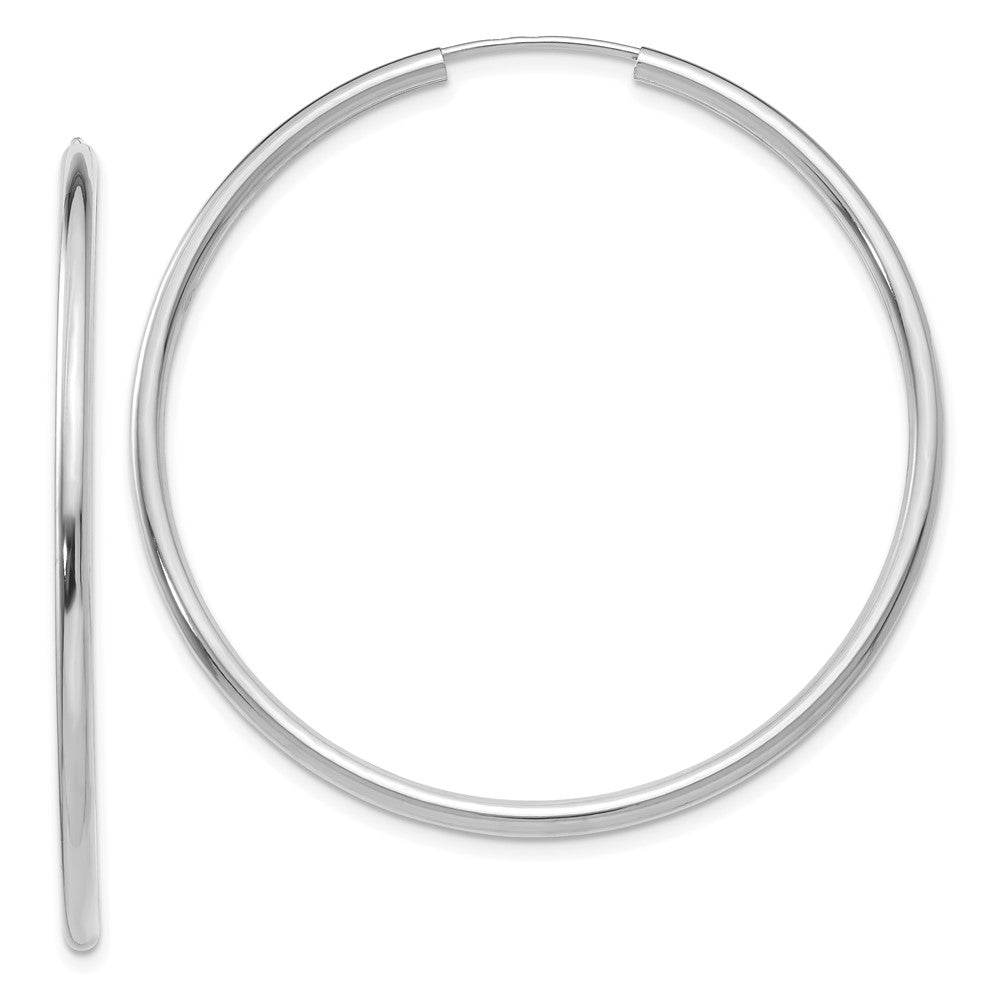 14k White Gold 45 mm Hoop Earrings (2.25 grams)