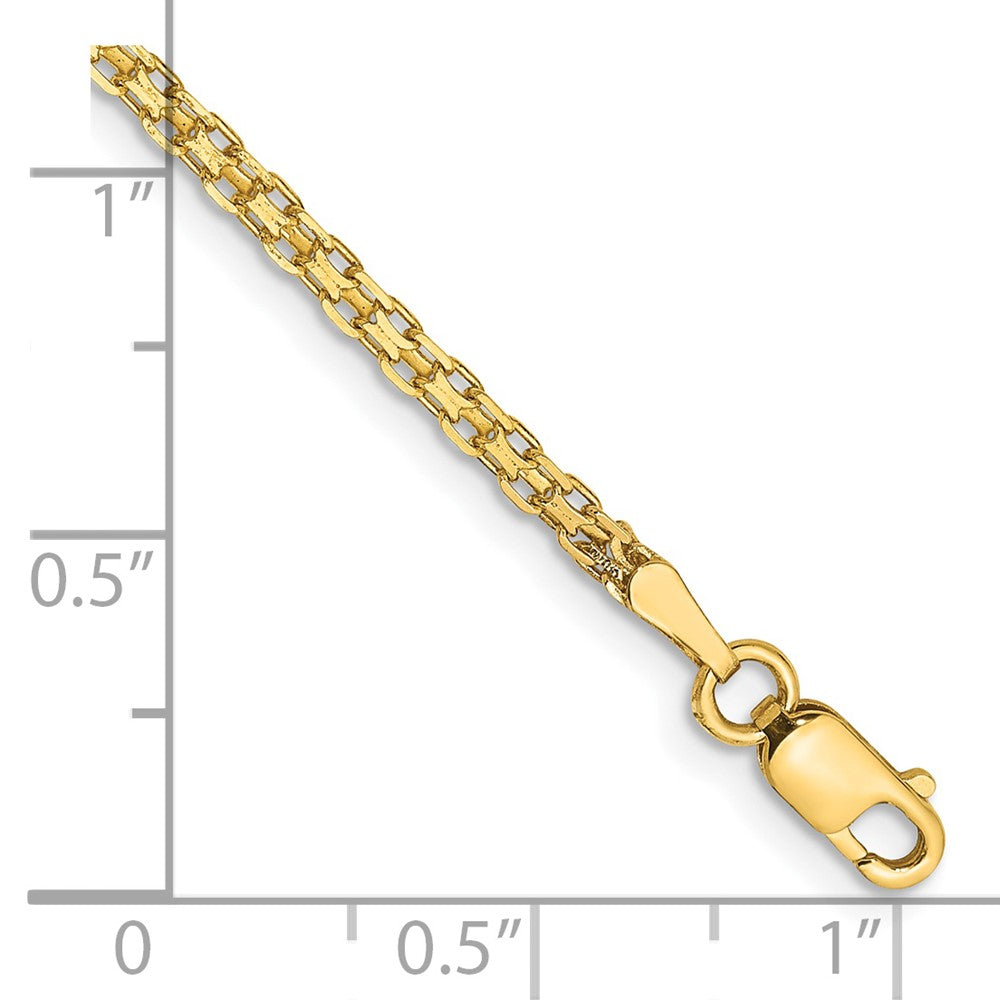 14k 1.8mm Lightweight Flat Bismark Chain Bracelet (1.57 grams)