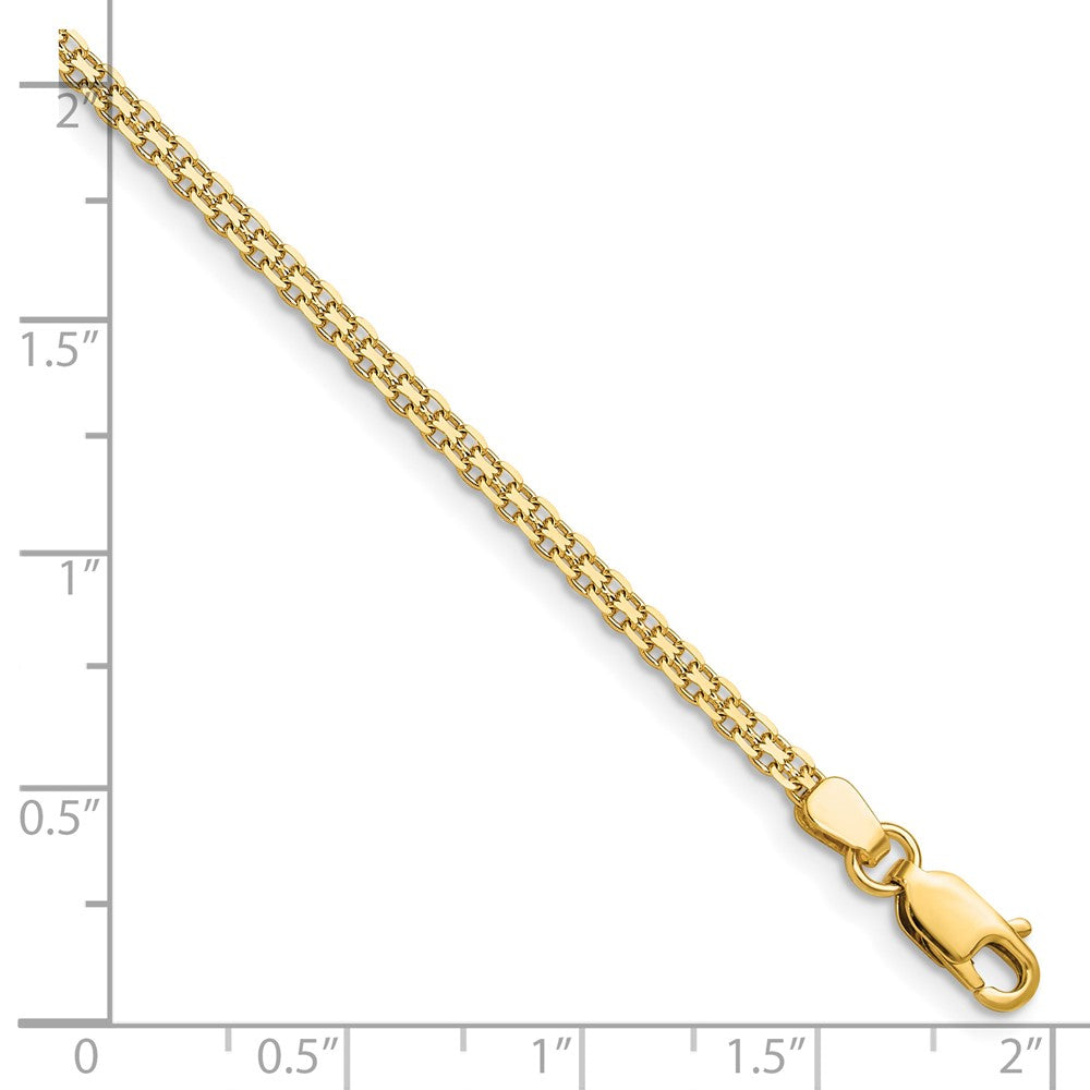 14k 2.2mm Lightweight Flat Bismark Chain Bracelet (2.29 grams)