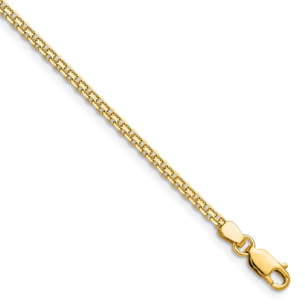 14k 2.2mm Lightweight Flat Bismark Chain Bracelet (2.29 grams)