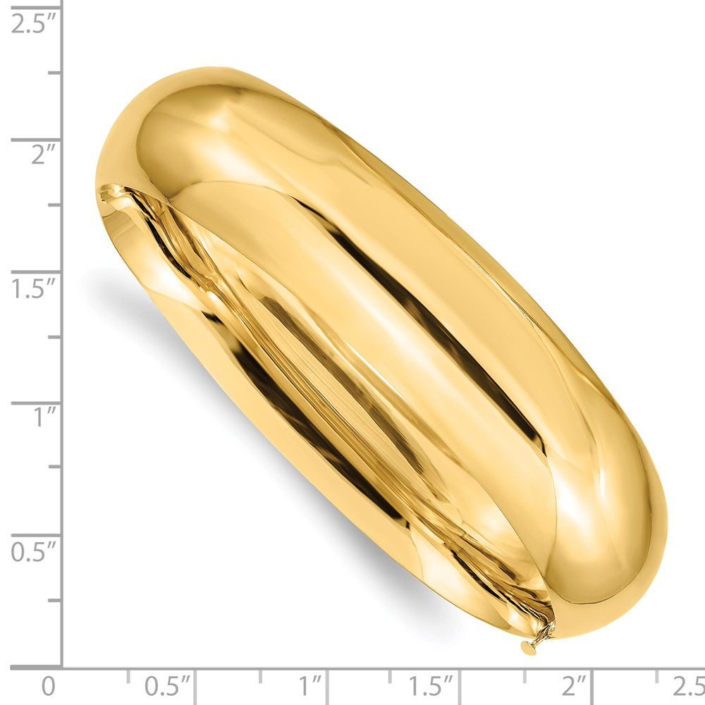 14k Yellow Gold 17 mm 11/16 High Polished Hinged Bangle Bracelet (22.69 grams)