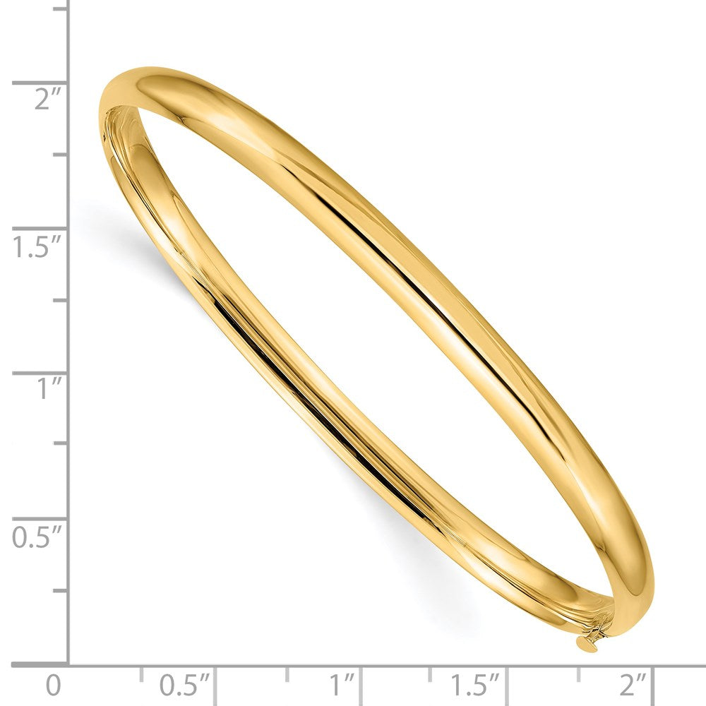 14k Yellow Gold 5 mm 3/16 Oversize High Polished Hinged Bangle Bracelet (5.53 grams)