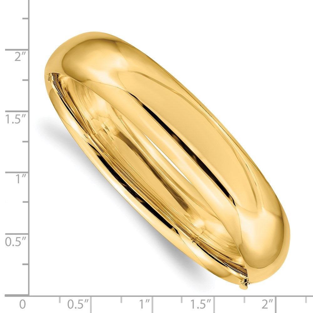 14k Yellow Gold 14.5 mm 9/16 Oversize High Polished Hinged Bangle Bracelet (23.89 grams)