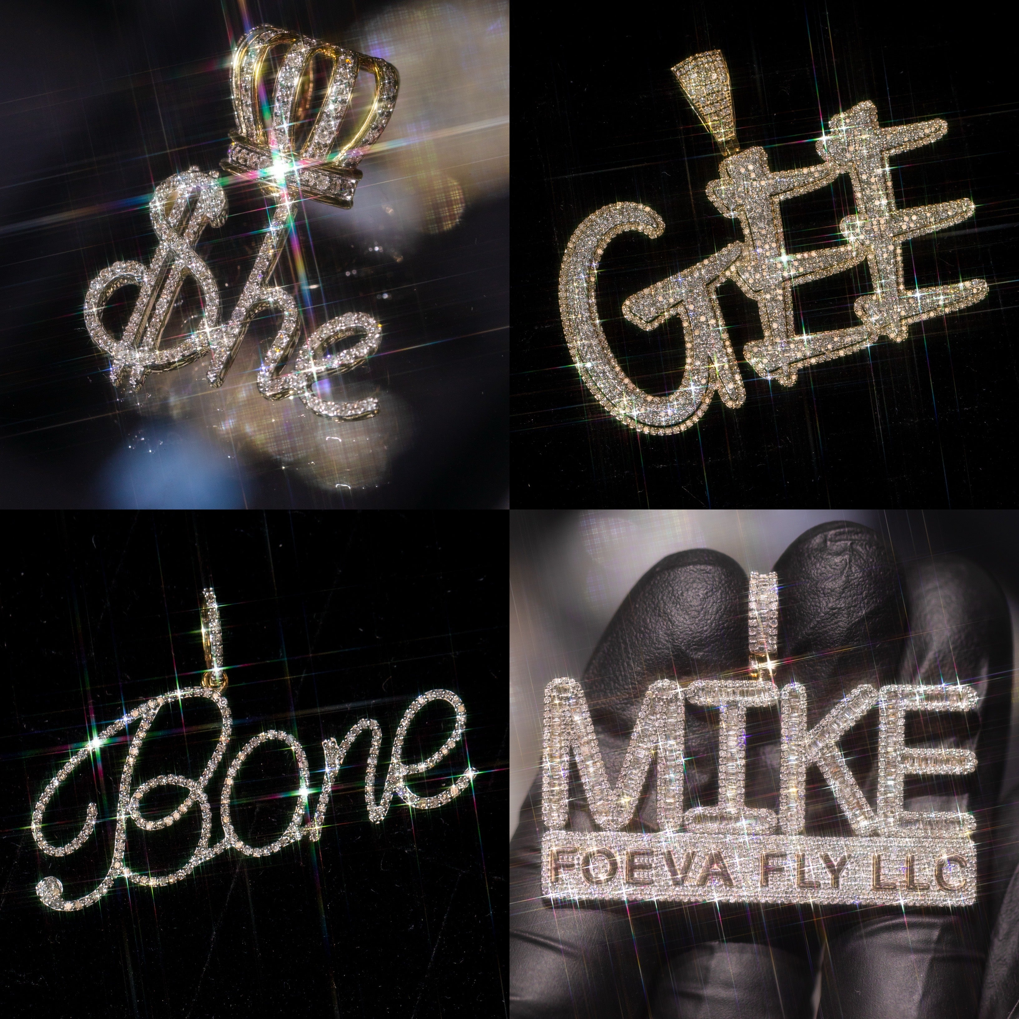 Custom Diamond & Gold Nameplates