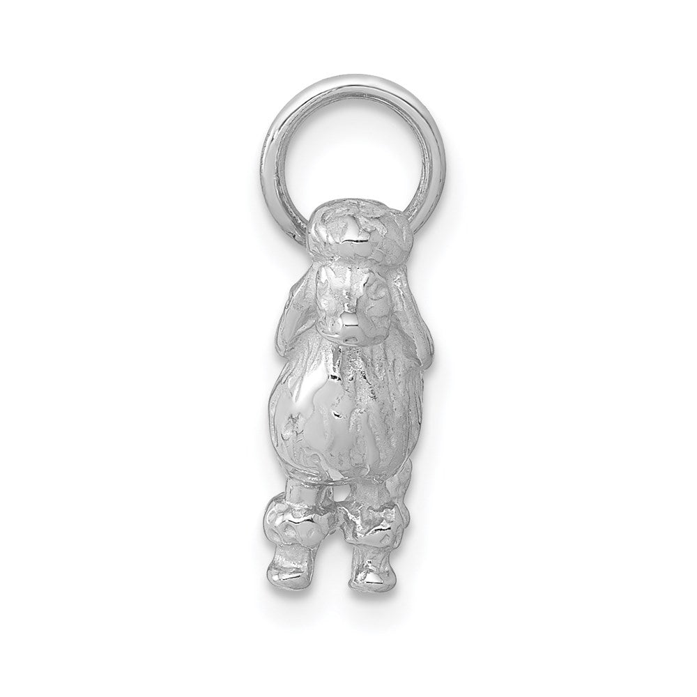 14k White Gold 13 mm Solid 3-D Poodle Charm (2.83 grams)