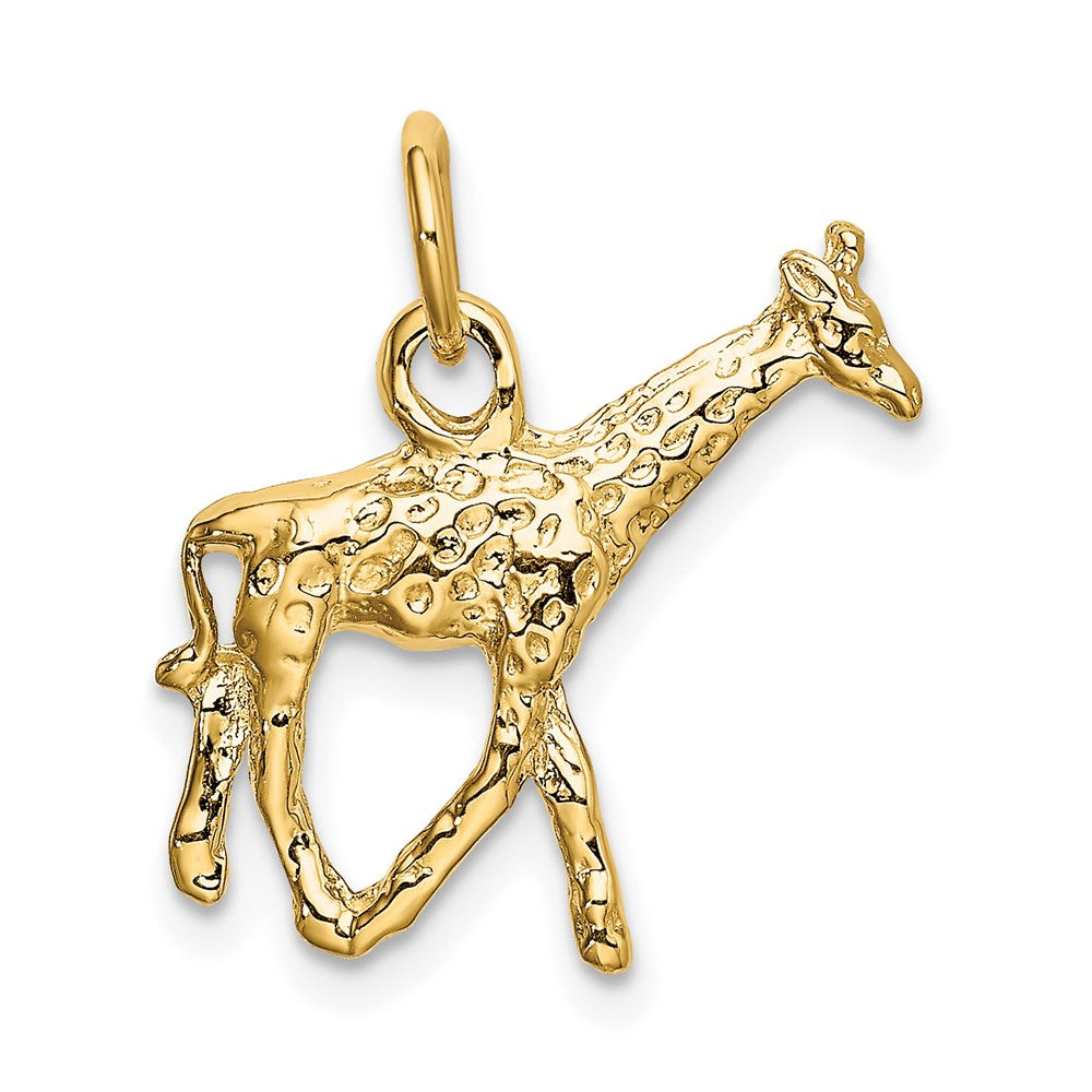 14k Yellow Gold 17 mm Solid Polished 3-D Giraffe Charm (1.84 grams)