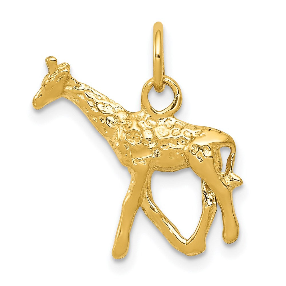 14k Yellow Gold 17 mm Solid Polished 3-D Giraffe Charm (1.84 grams)