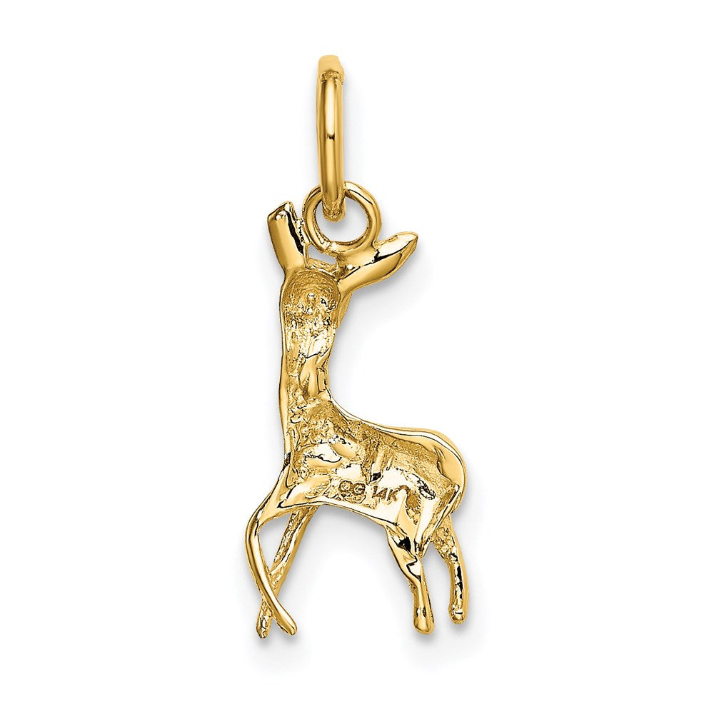 14k Yellow Gold 9 mm Polished Open-Backed Deer Charm (0.51 grams)
