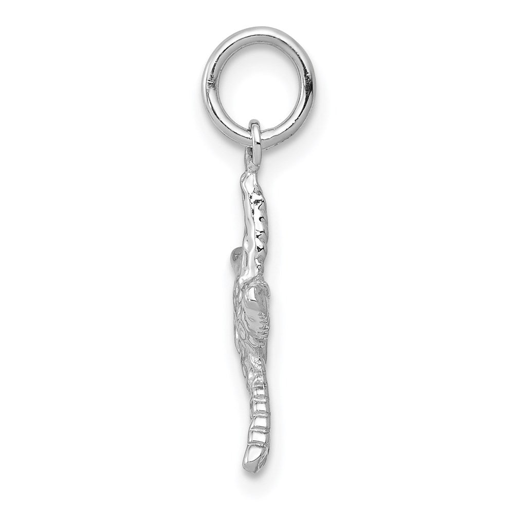14k White Gold 14 mm Polished 3-D Starfish Pendant (0.85 grams)