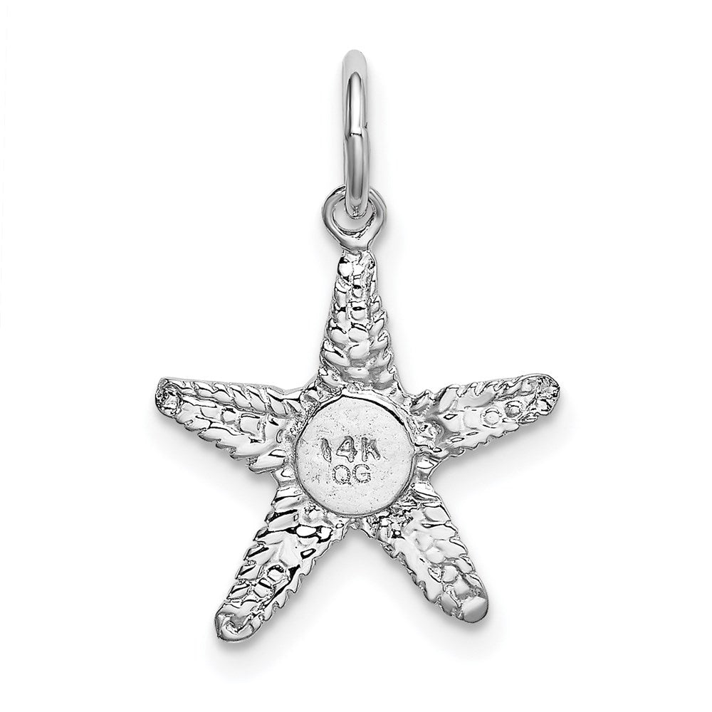 14k White Gold 14 mm Polished 3-D Starfish Pendant (0.85 grams)