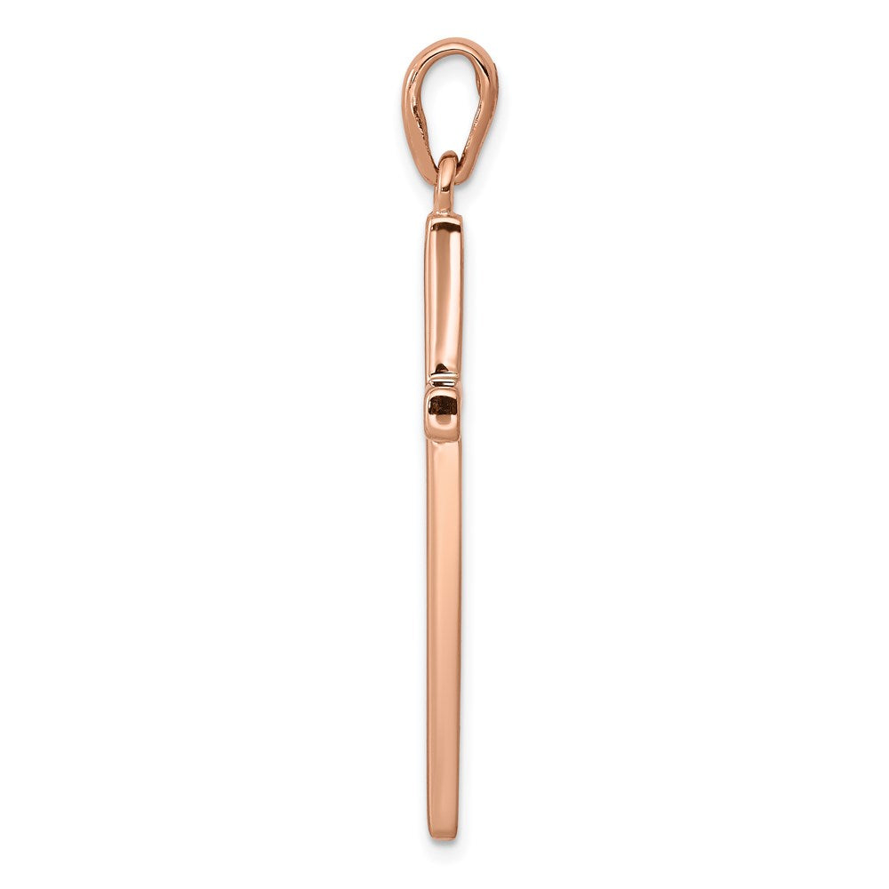 14k Rose Gold 20 mm Cross Pendant (2.76 grams)