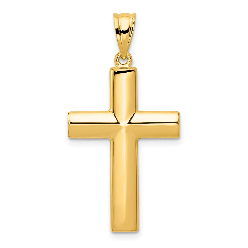 14k Yellow Gold 17.5 mm Hollow Cross Pendant (1.26 grams)
