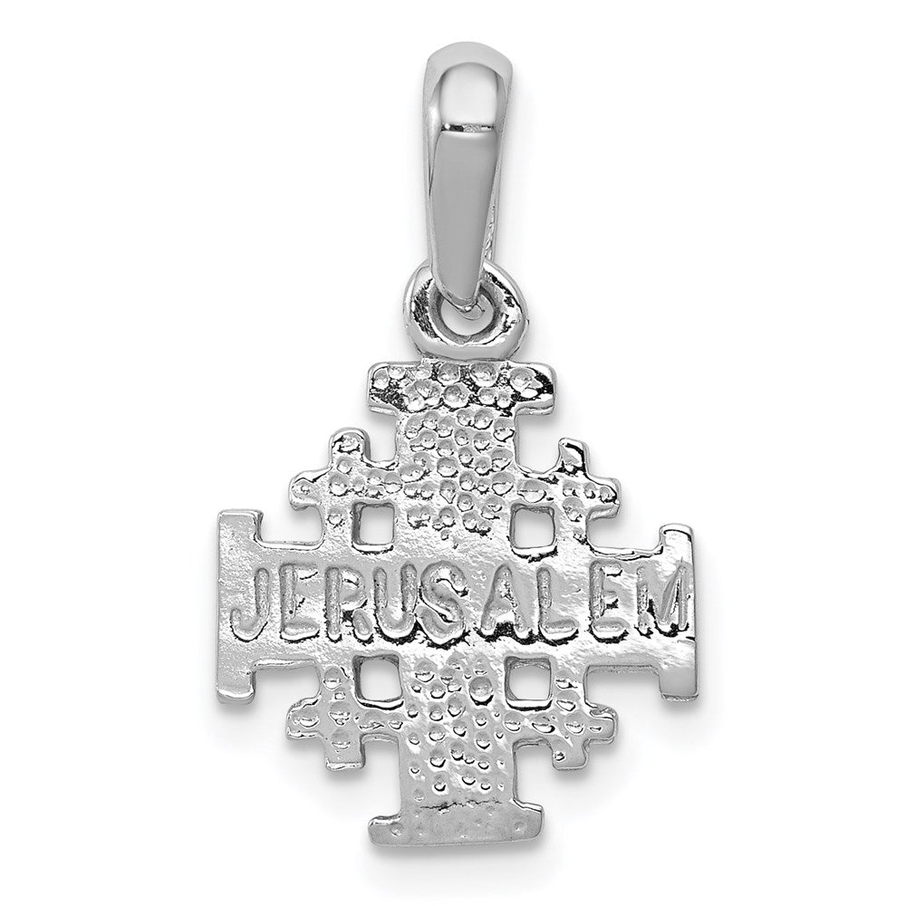 14k White Gold 13 mm Jerusalem Cross Charm (1.39 grams)