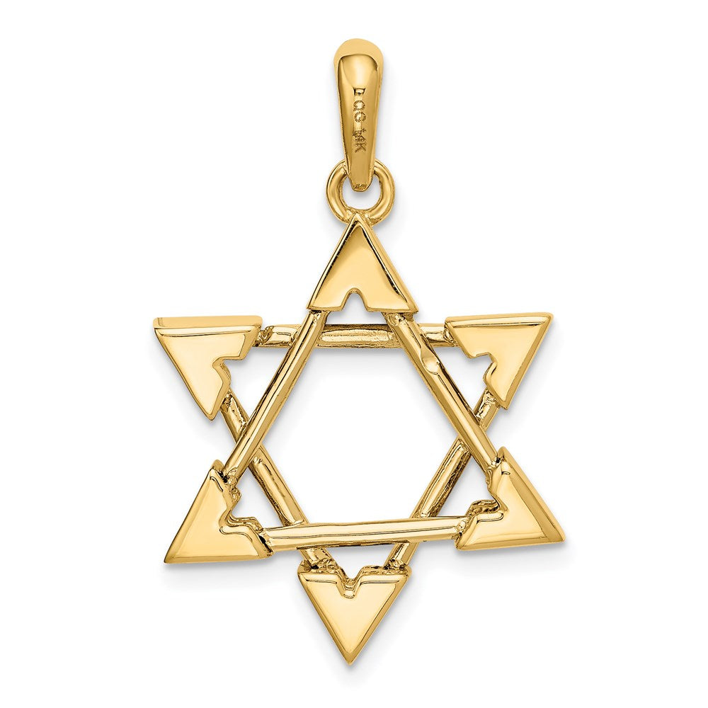 14k Two-tone 21 mm Star of David Pendant (4.13 grams)