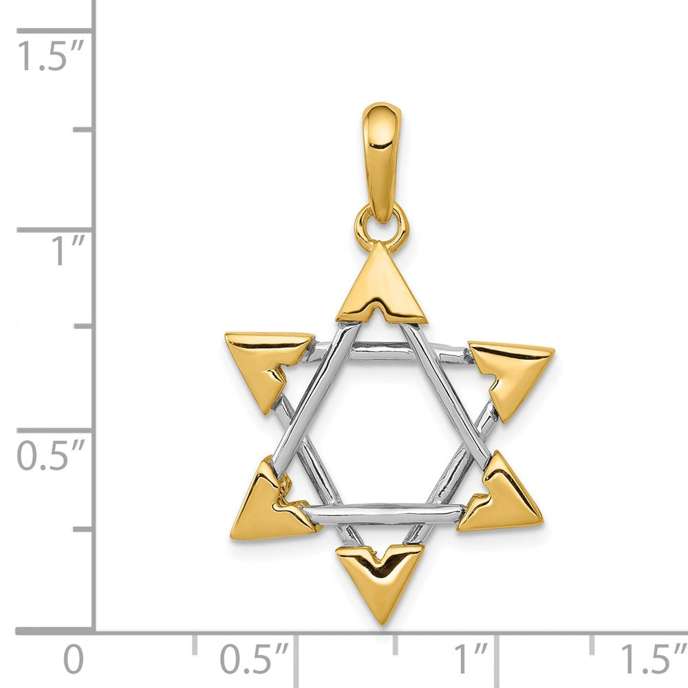 14k Two-tone 21 mm Star of David Pendant (4.13 grams)