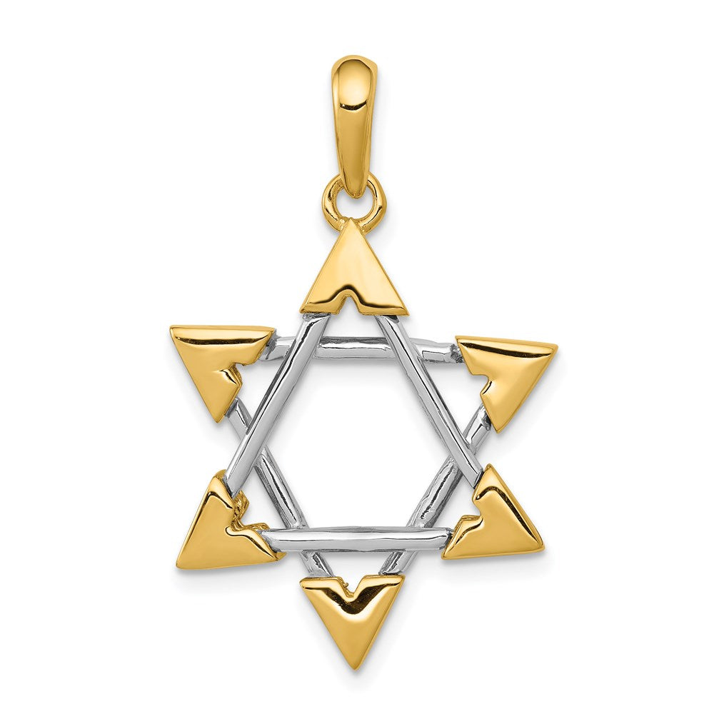 14k Two-tone 21 mm Star of David Pendant (4.13 grams)