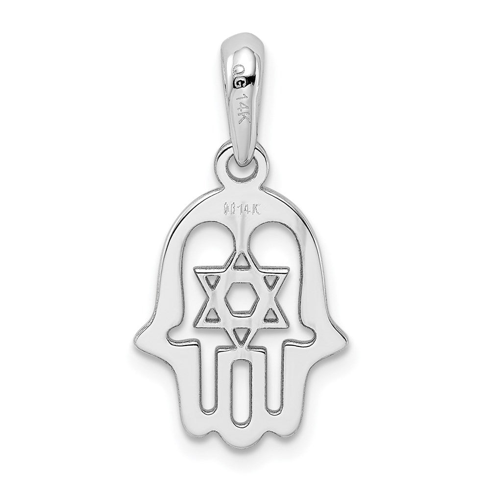 14k White Gold 13 mm Star of David Chamseh Pendant (1.24 grams)