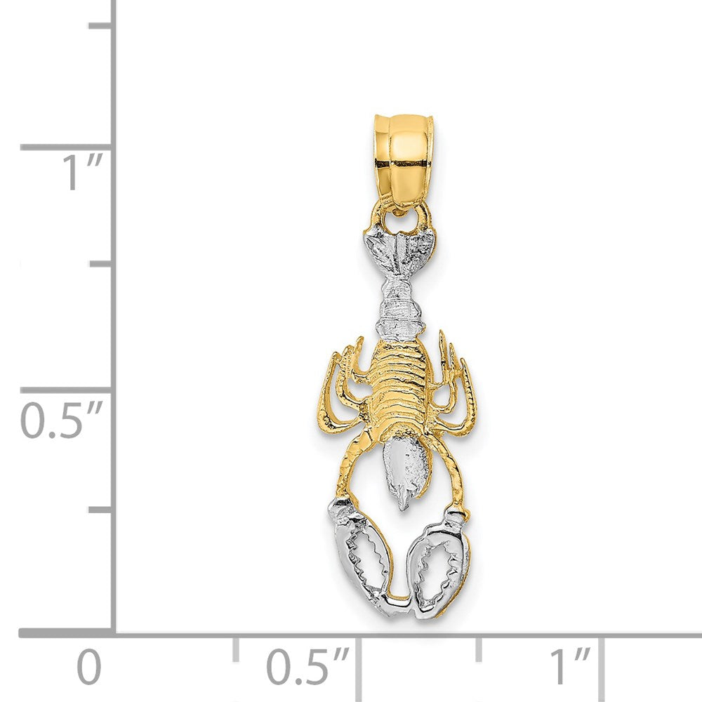 14k Yellow & Rhodium 8.2 mm Lobster Charm (0.82 grams)
