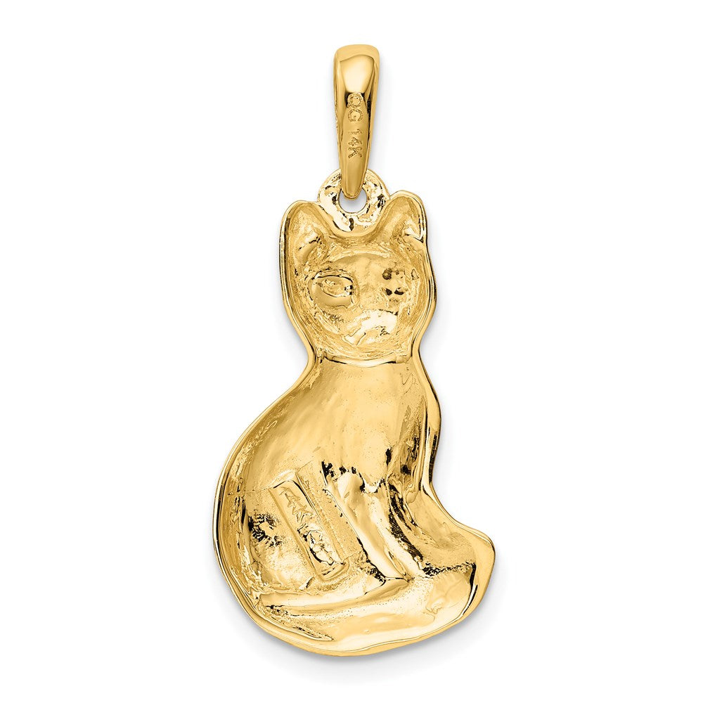 14k Yellow Gold 14 mm Cat Pendant (2.72 grams)