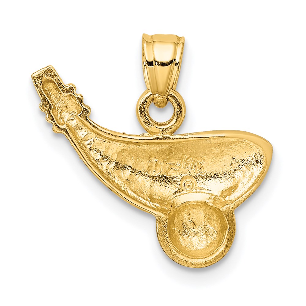 14k Yellow & Rhodium 7.13 mm Golf Club and Ball Charm (1.04 grams)