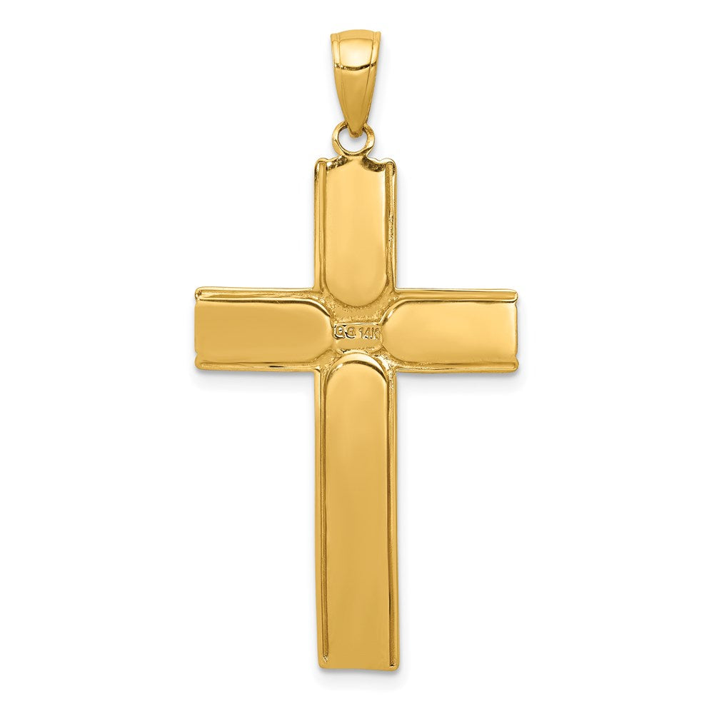 14k Yellow Gold 22 mm Satin Finish Crucifix Pendant (2.82 grams)