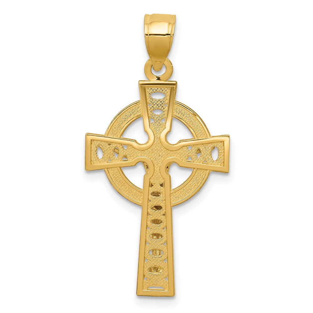 14k Two-tone 17 mm Iona Crucifix Pendant (1.86 grams)