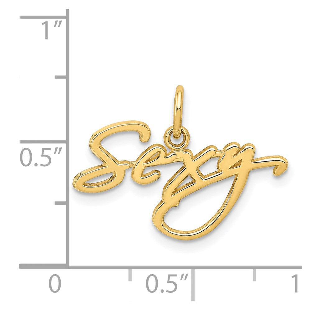 14k Yellow Gold 22 mm SEXY Charm (0.68 grams)