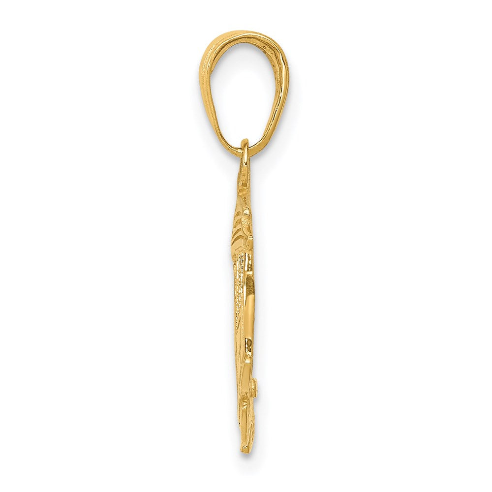 14k Yellow Gold 19 mm Cable Car Pendant (1.6 grams)