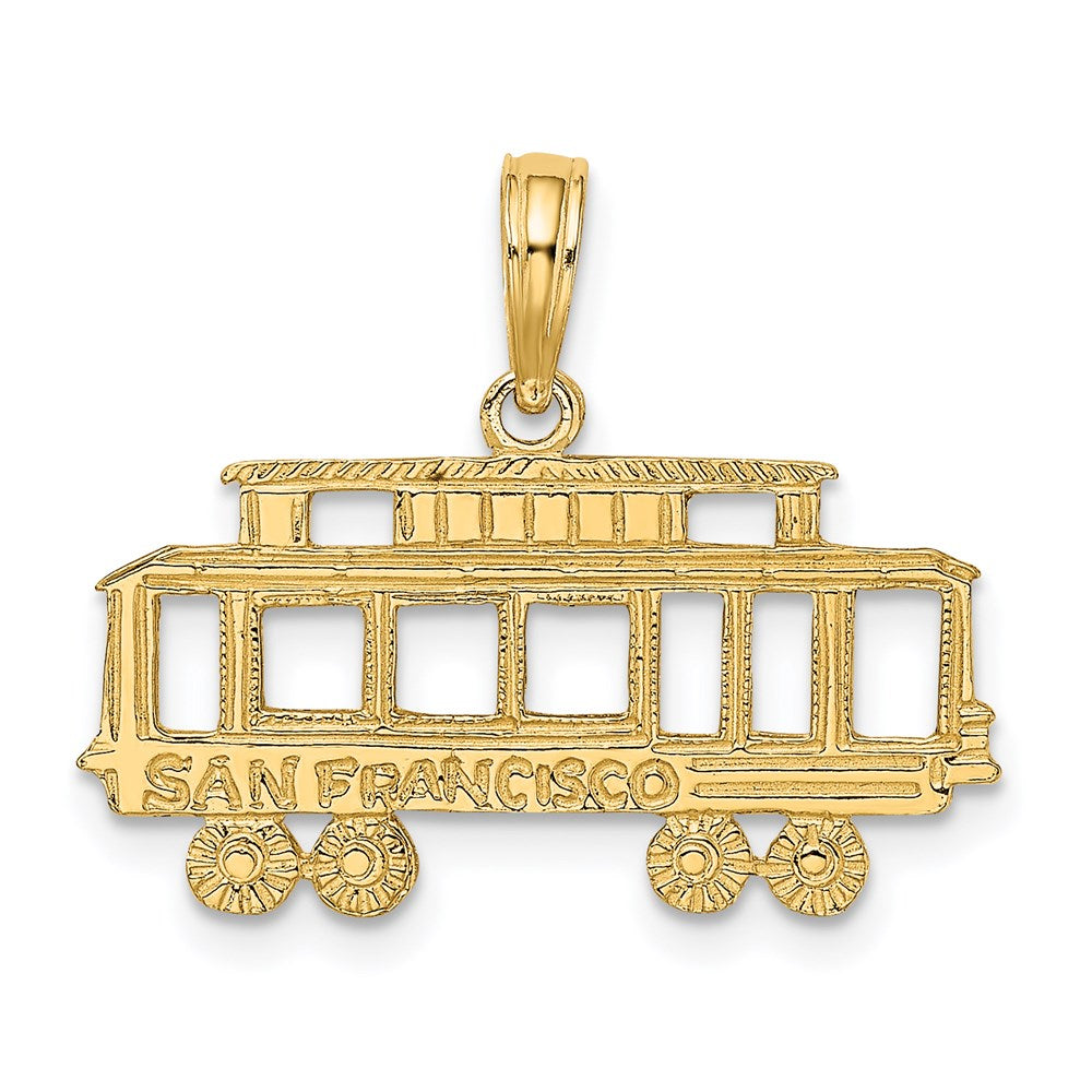 14k Yellow Gold 23.54 mm SAN FRANCISCO Cable Car Charm (1.18 grams)