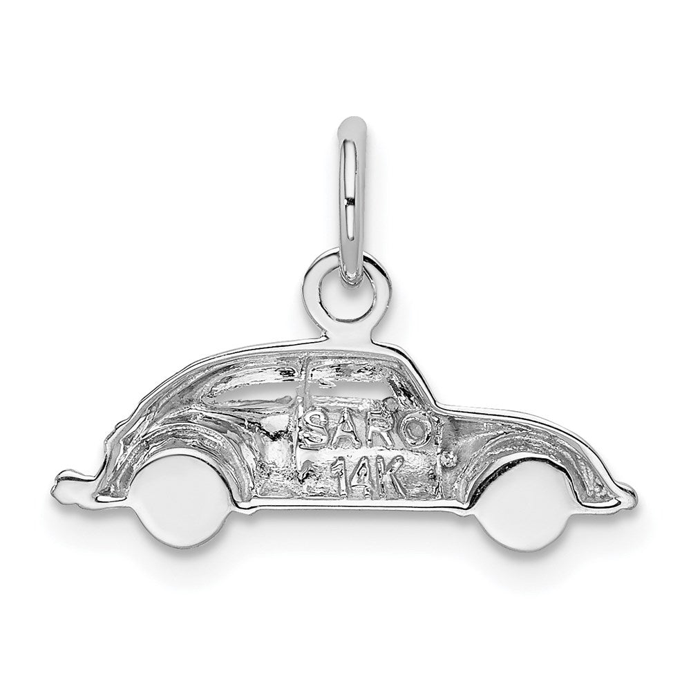 14k White Gold 20 mm Car Charm (0.78 grams)