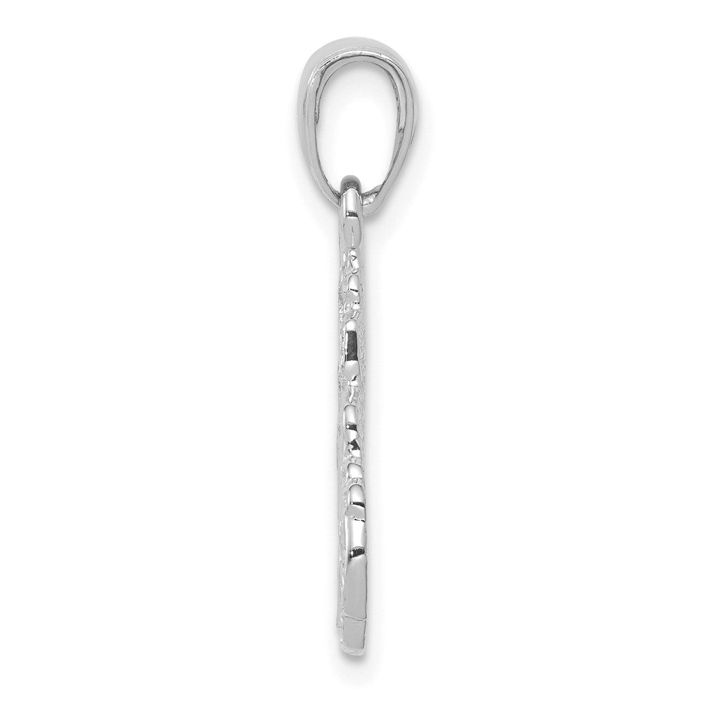 14k White Gold 25 mm Truck Cab Pendant (2.23 grams)