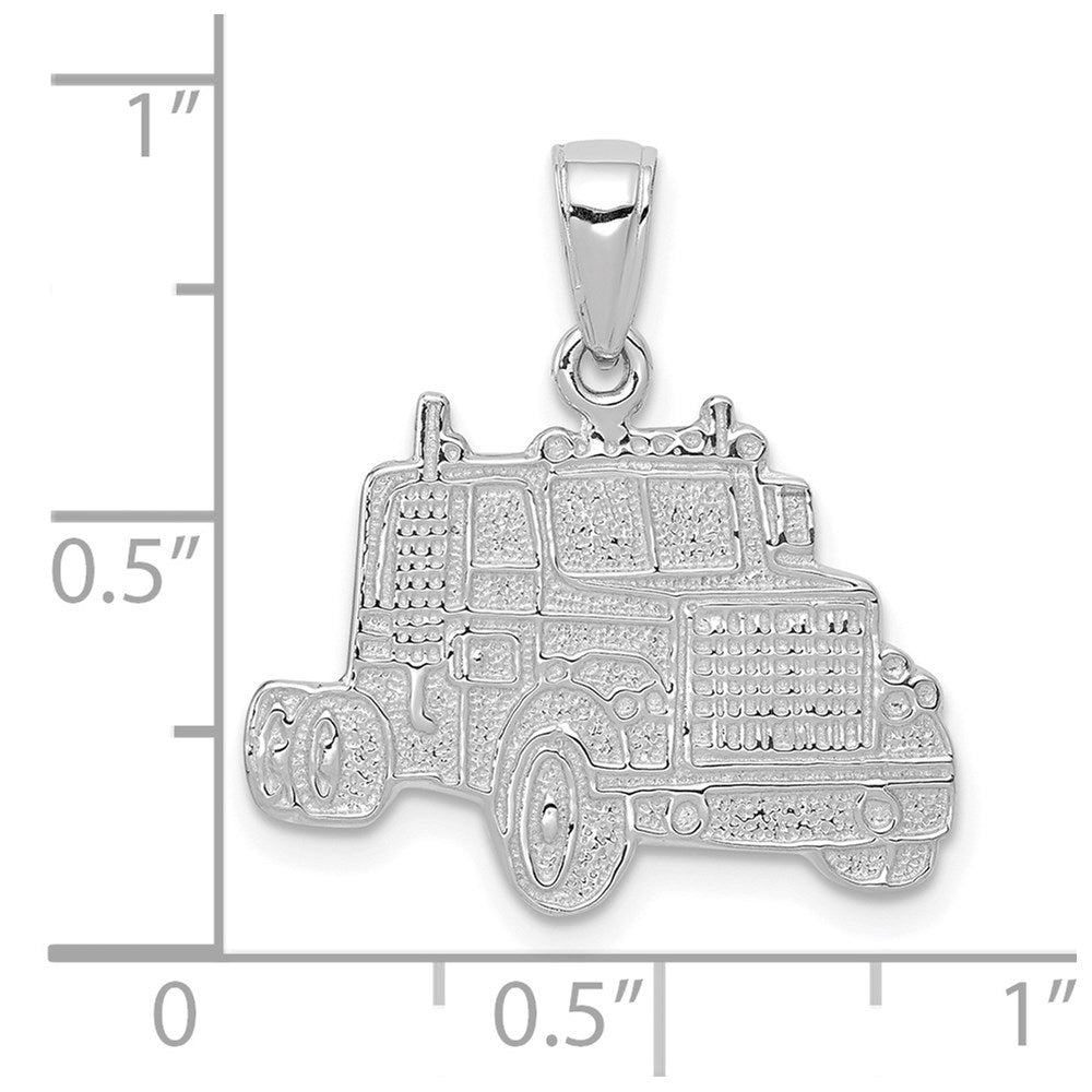 14k White Gold 25 mm Truck Cab Pendant (2.23 grams)