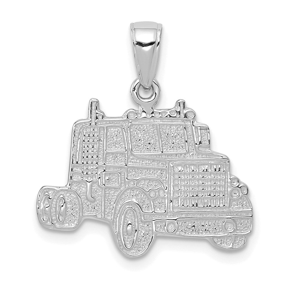 14k White Gold 25 mm Truck Cab Pendant (2.23 grams)