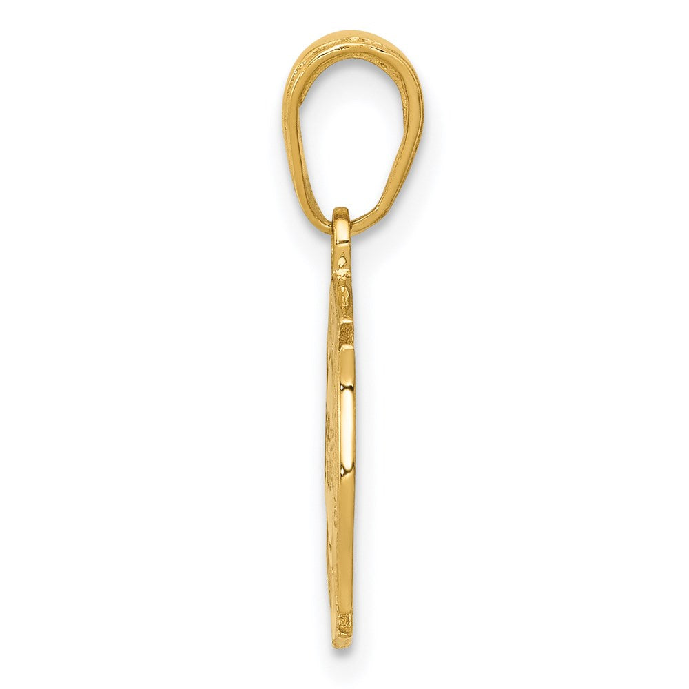 14k Yellow Gold 13 mm FIRE DEPT Shield Pendant (1.21 grams)