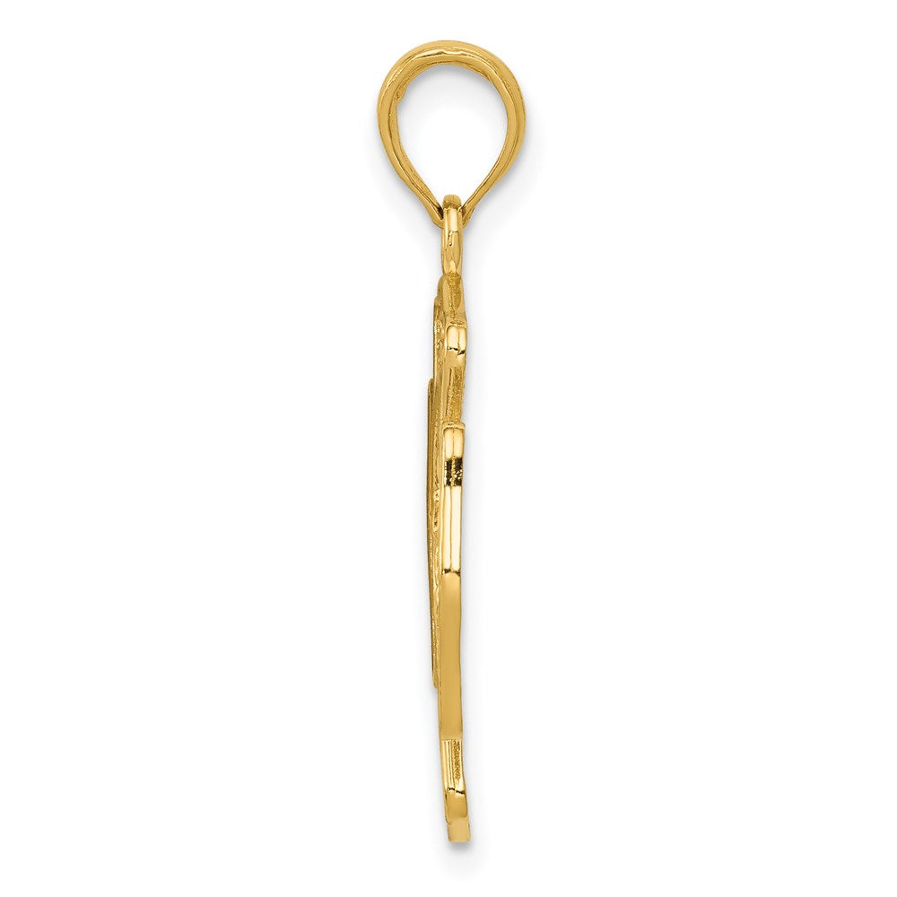 14k Yellow Gold 19.8 mm Fire Department FD St. Florian Badge Pendant (2.07 grams)