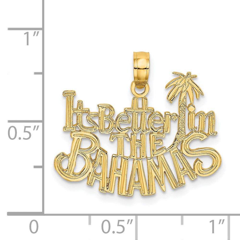 14k Yellow Gold 23.9 mm ITS BETTER IN THE BAHAMAS Charm (1.36 grams)